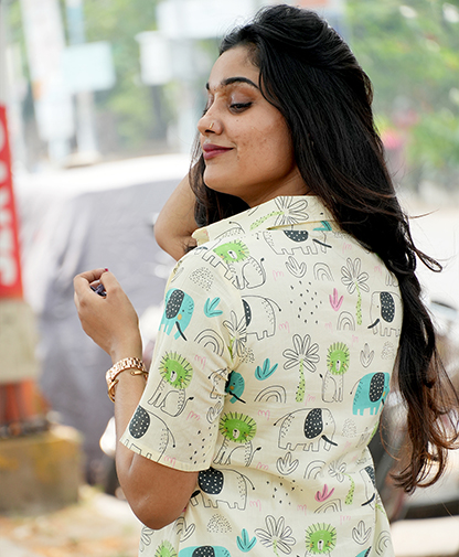 White Pattern dress - Image 3