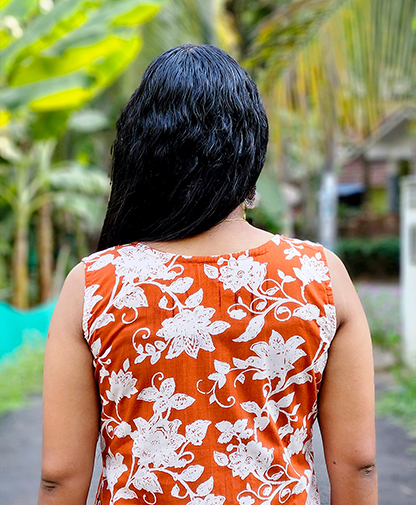 Orange Floral Dress - Image 4